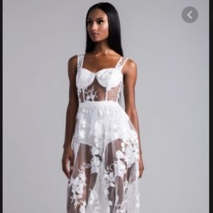 Maxi Lace Sheer white dress Veronica